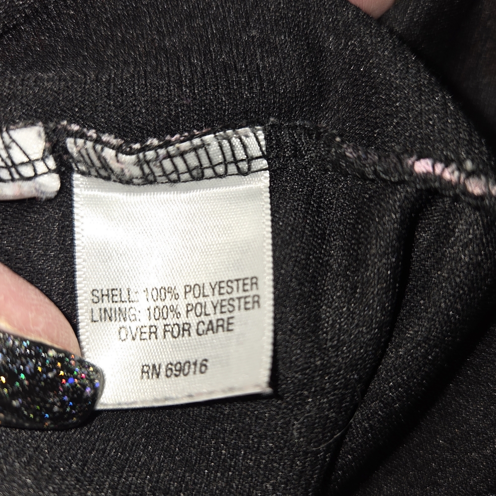 Relativity Abstract Ruffle Blouse - Black,‎ Pink, Gray - Picture 6 of 8